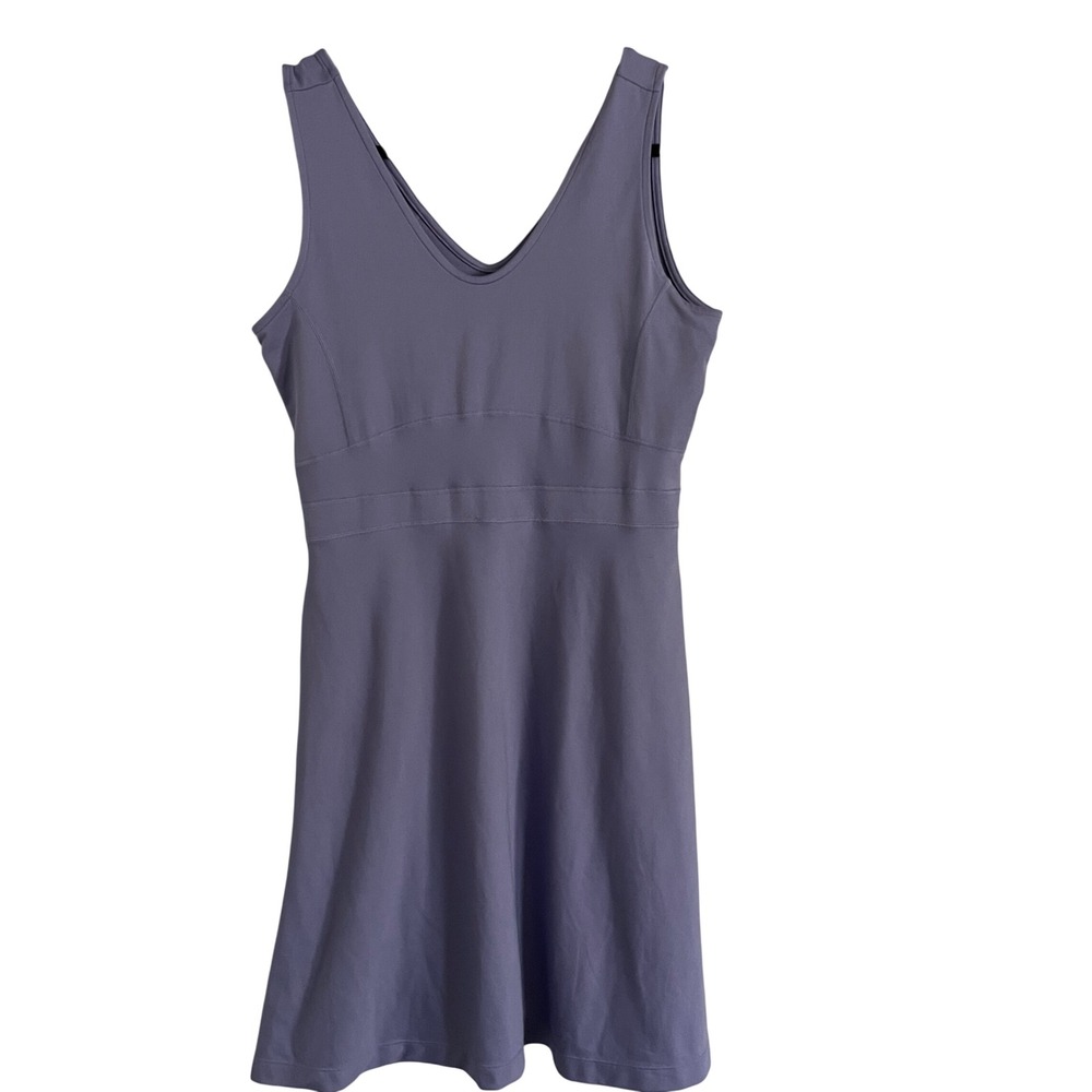 Title Nine Tennis V-Neck Flare Dress Zipper Pocket Purple Golf Pickleball Medium